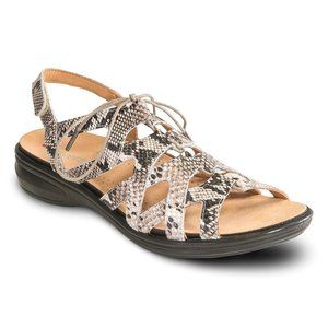Revere Shoes Beige Malibu Leather Sandal Natural Snake II Women 9